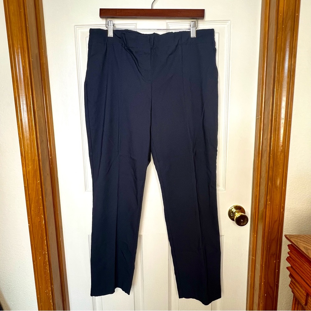 Hilary Radley Navy Straight-Leg Pull-On Pants XL